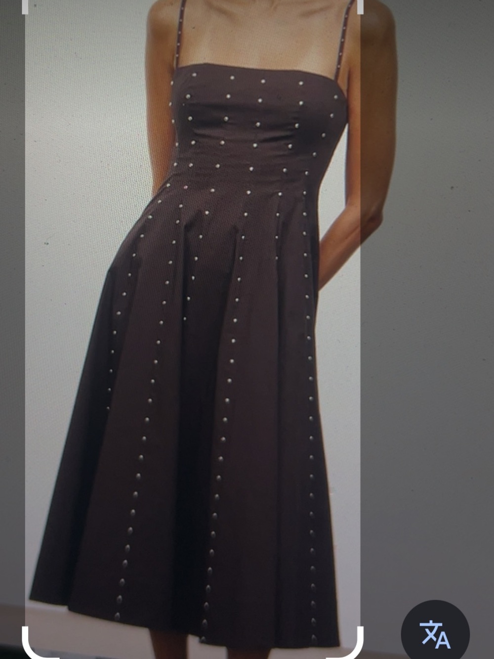 *ISO* Staud Wylie Earth Studded Brown Midi Dress